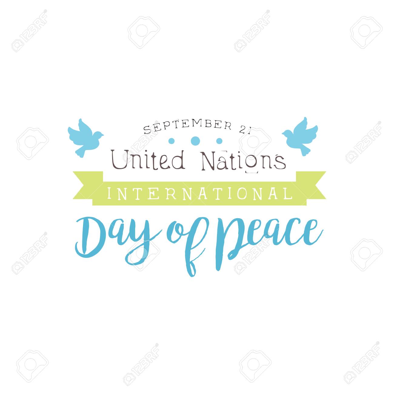 international peace day label designs in pastel colors vector