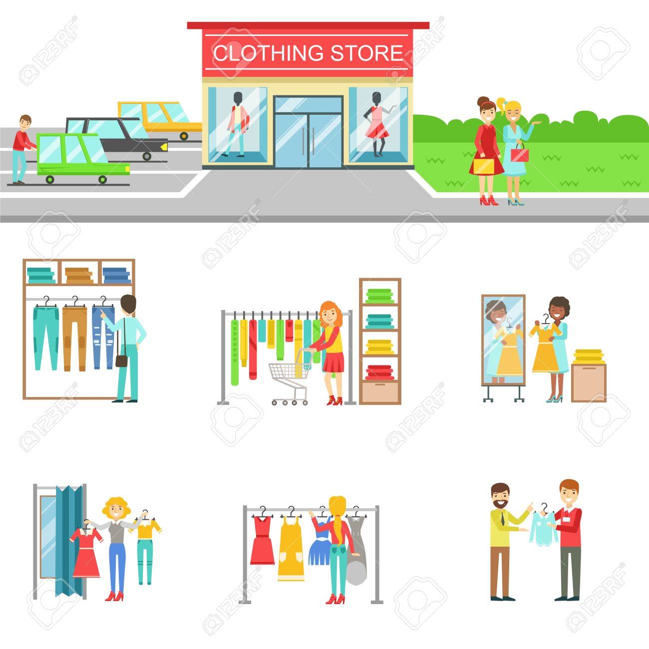 clothing store exterior and