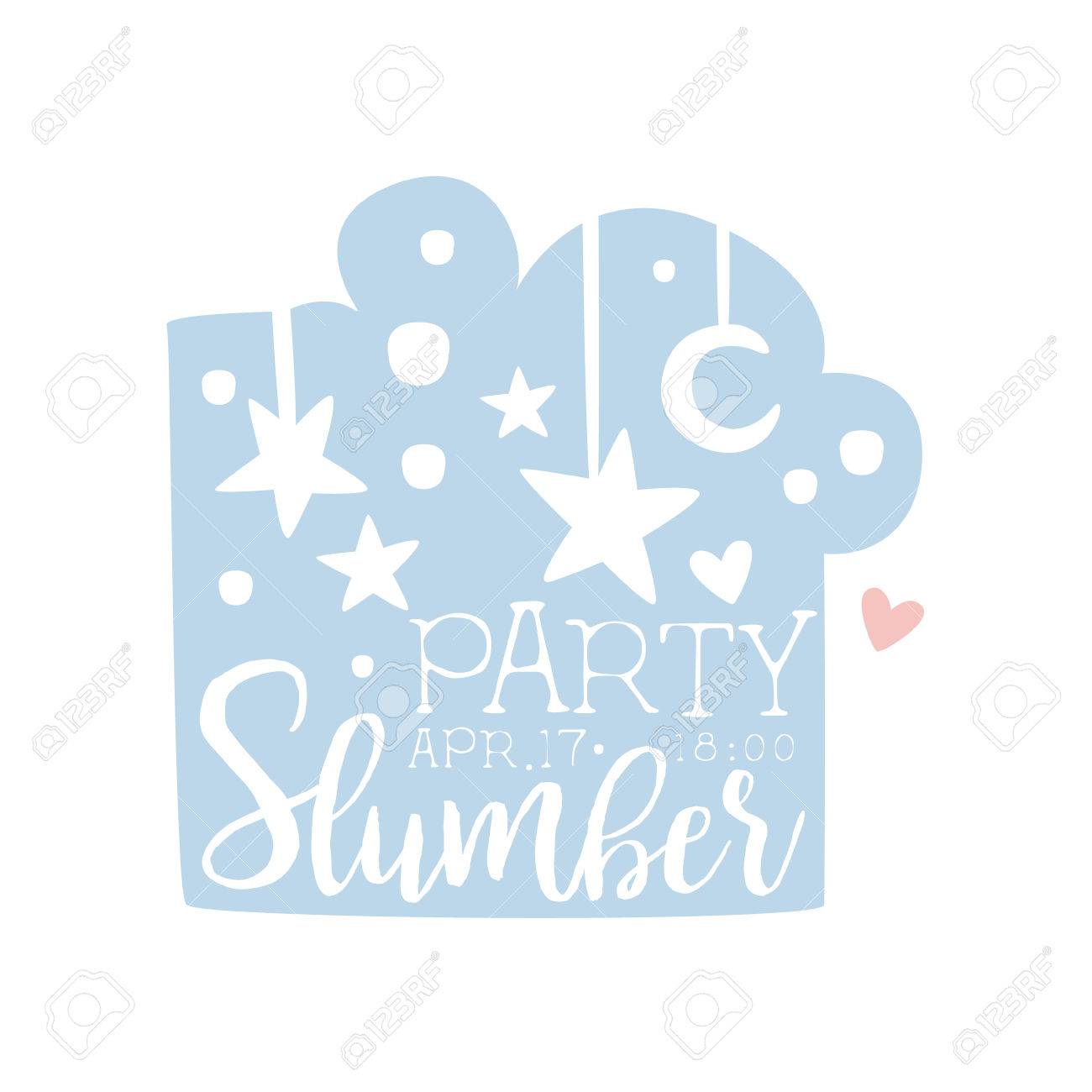 girly pajama party invitation card template with night sky inviting