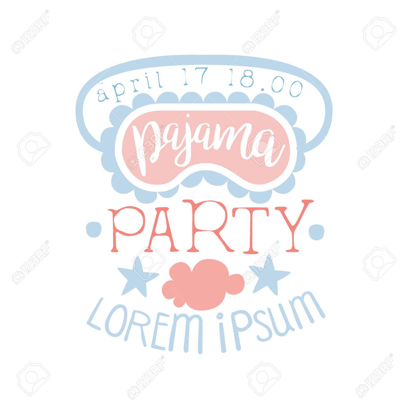 girly pajama party invitation card template with sleeping mask party invitation card template