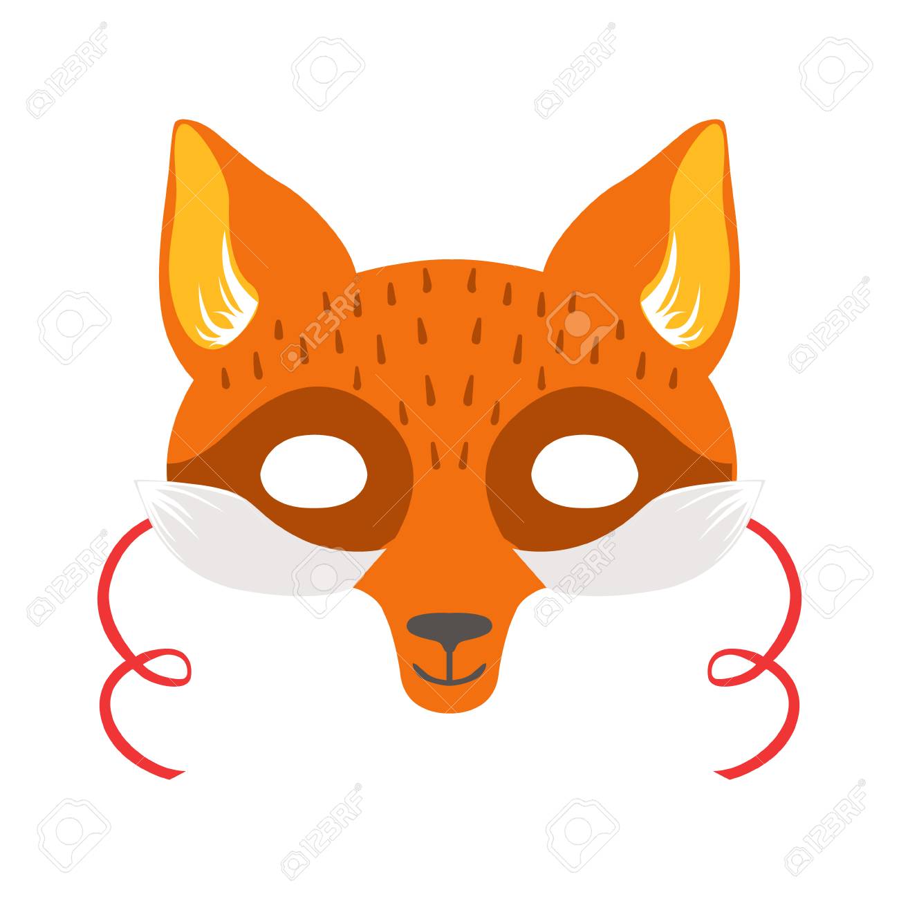 赤狐動物の頭部マスク 子供カーニバルの変装コスチューム要素のイラスト素材 ベクタ Image