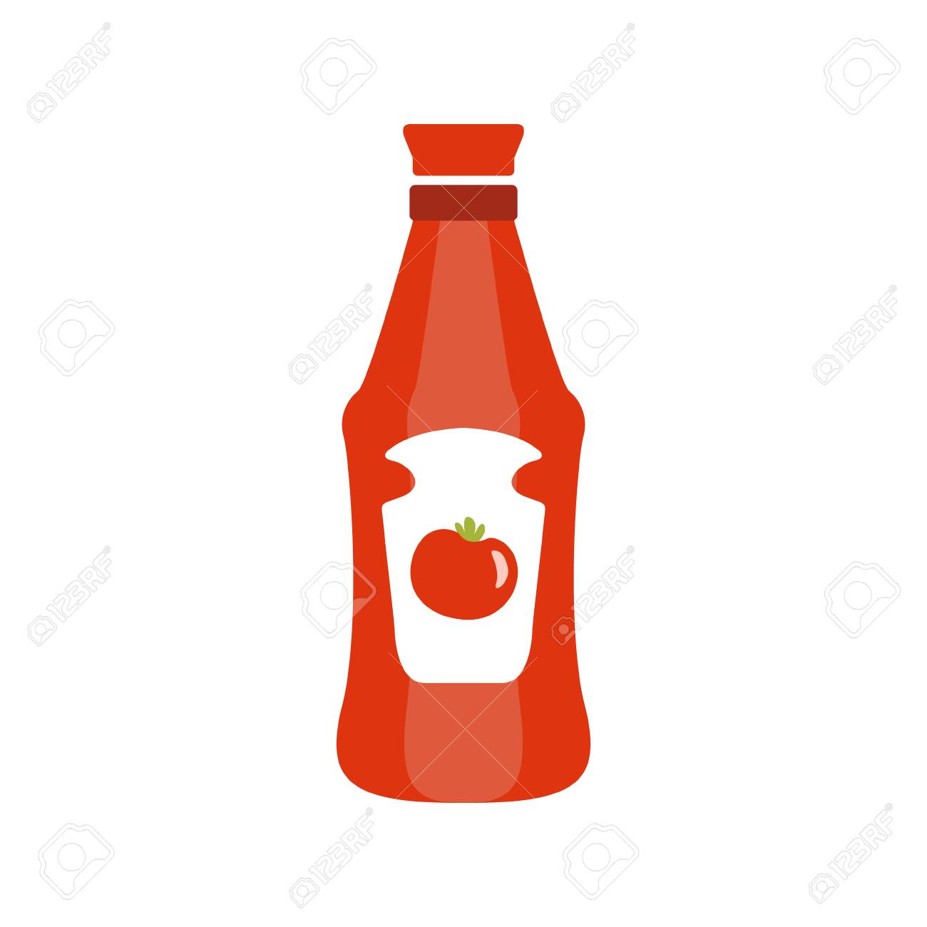 Red Plastic Bottle With Tomato Ketchup Primitive Cartoon Icon, Part Of Pizza Cafe Series Of Clipart Illustrations - 71140178 Red Plastic Bottle With Tomato Ketchup Primitive Cartoon Icon, Part Of Pizza Cafe Series Of Clipart Illustrations - 71140178