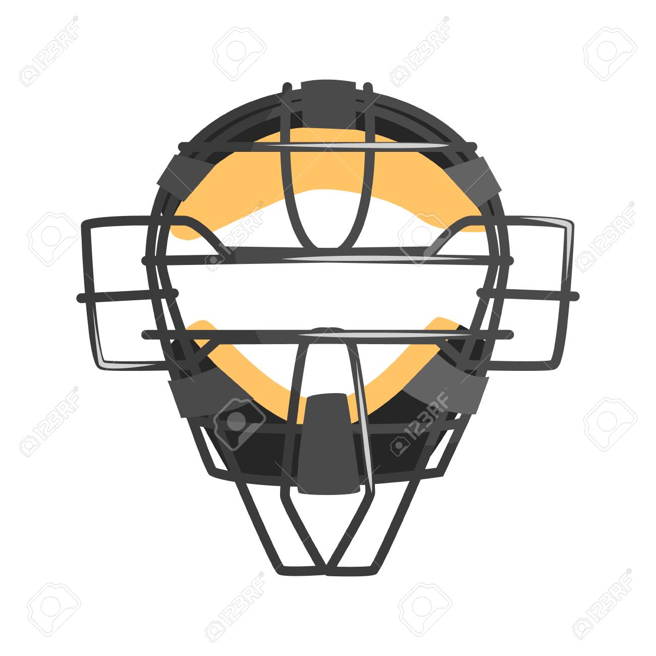 Metal Wire Face Protection Catcher Mask Part Of Baseball Player