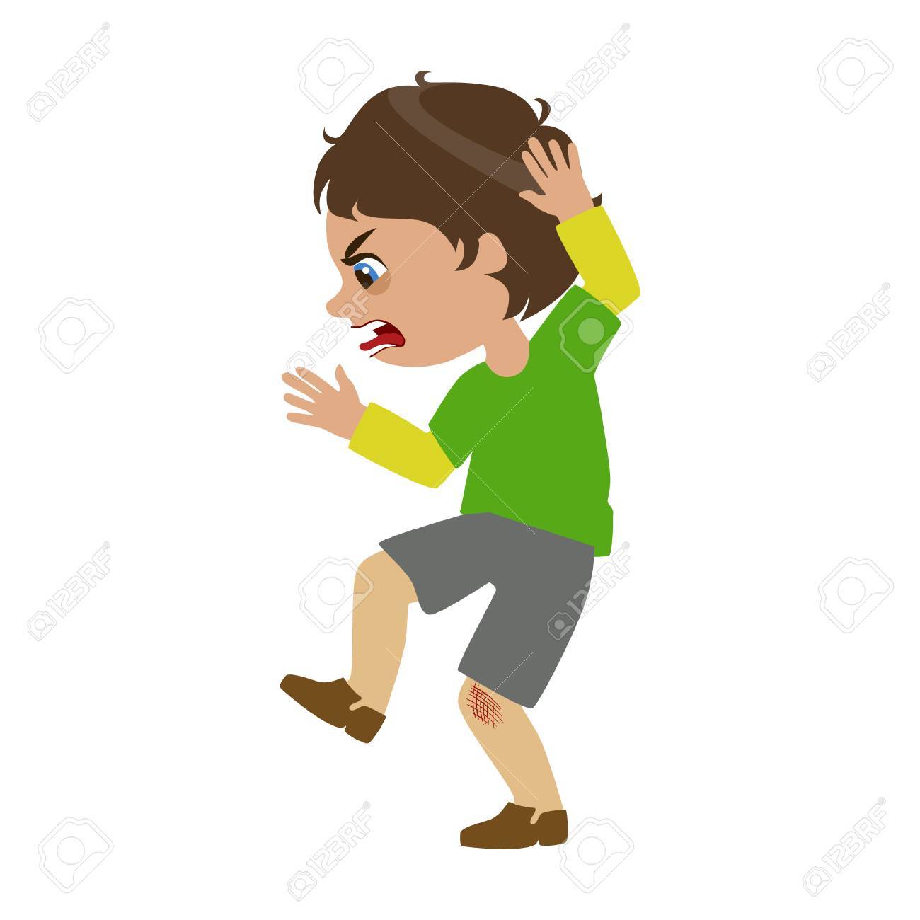 少年は叫んで宣誓 悪い子供の動作の一部とベクトル イラストのいじめシリーズ のイラスト素材 ベクタ Image