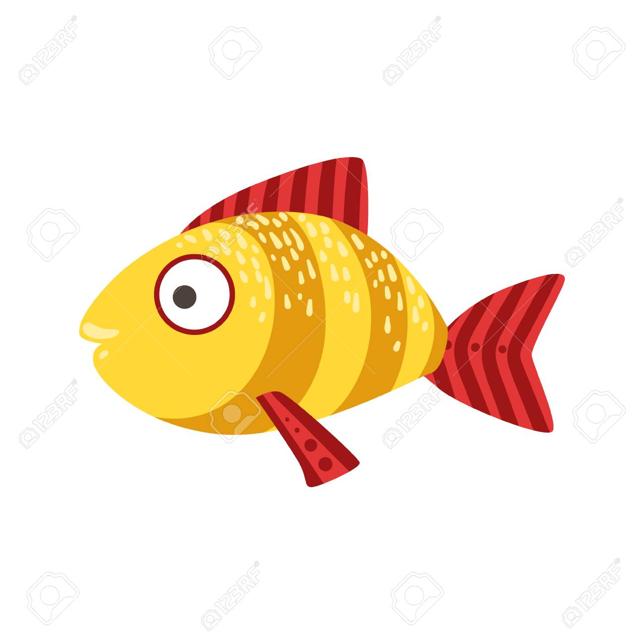 Yellow And Red Stripy Fantastic Colorful Aquarium Fish, Tropical Reef  Aquatic Animal Royalty Free SVG, Cliparts, Vectors, and Stock Illustration.  Image 74163611., image size:1300x1300