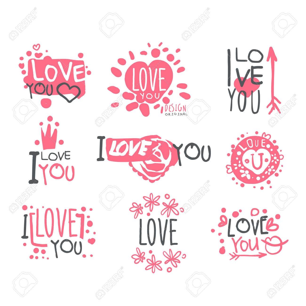 romantic i love you message for st valentines day postcard colorful i love you template