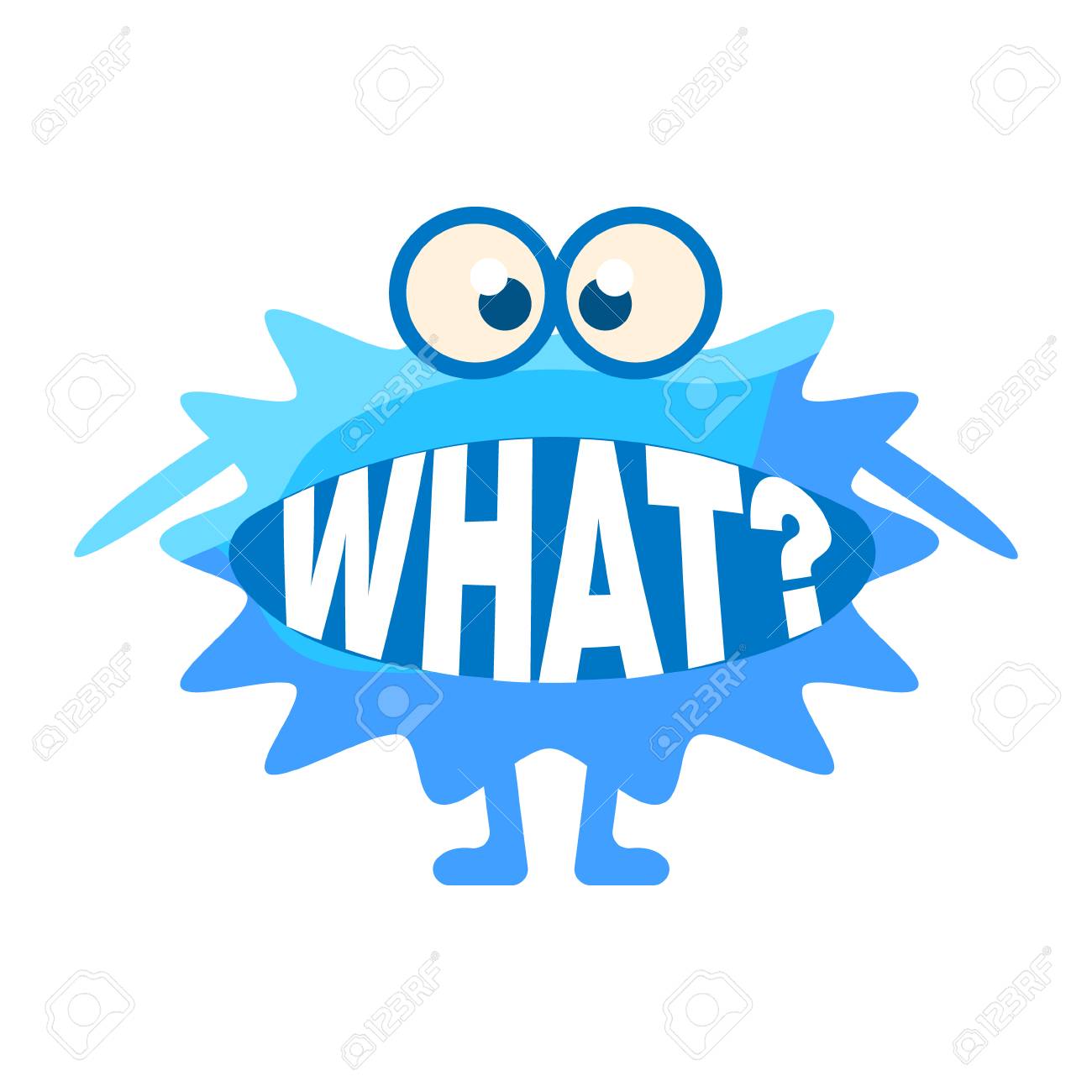 blue blob asking what cute emoji character with word in the