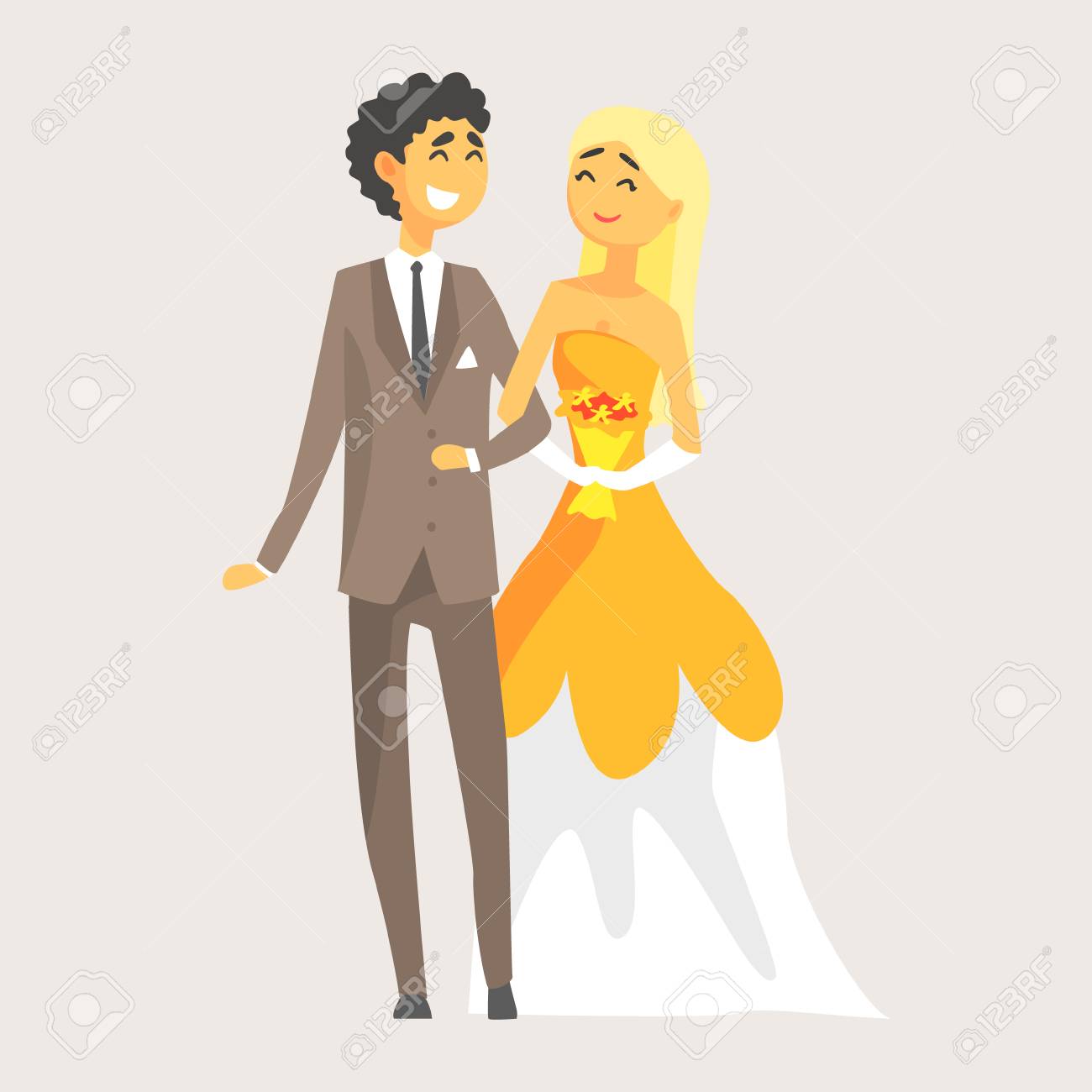 Beautiful Elegant Wedding Love Couple Romantic Couple Colorful Cartoon Character Royalty Free Cliparts Vectors And Stock Illustration Image