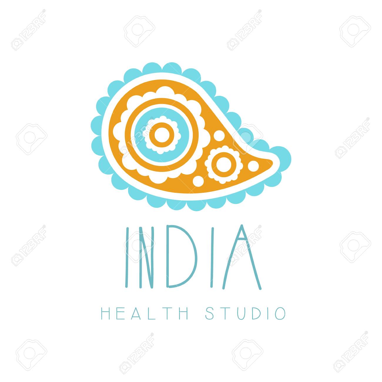 Indien Gesundheit Studio Logo Symbol Gesundheits Und Schonheitspflege Abzeichen Spa Yoga Center Label Lizenzfrei Nutzbare Vektorgrafiken Clip Arts Illustrationen Image
