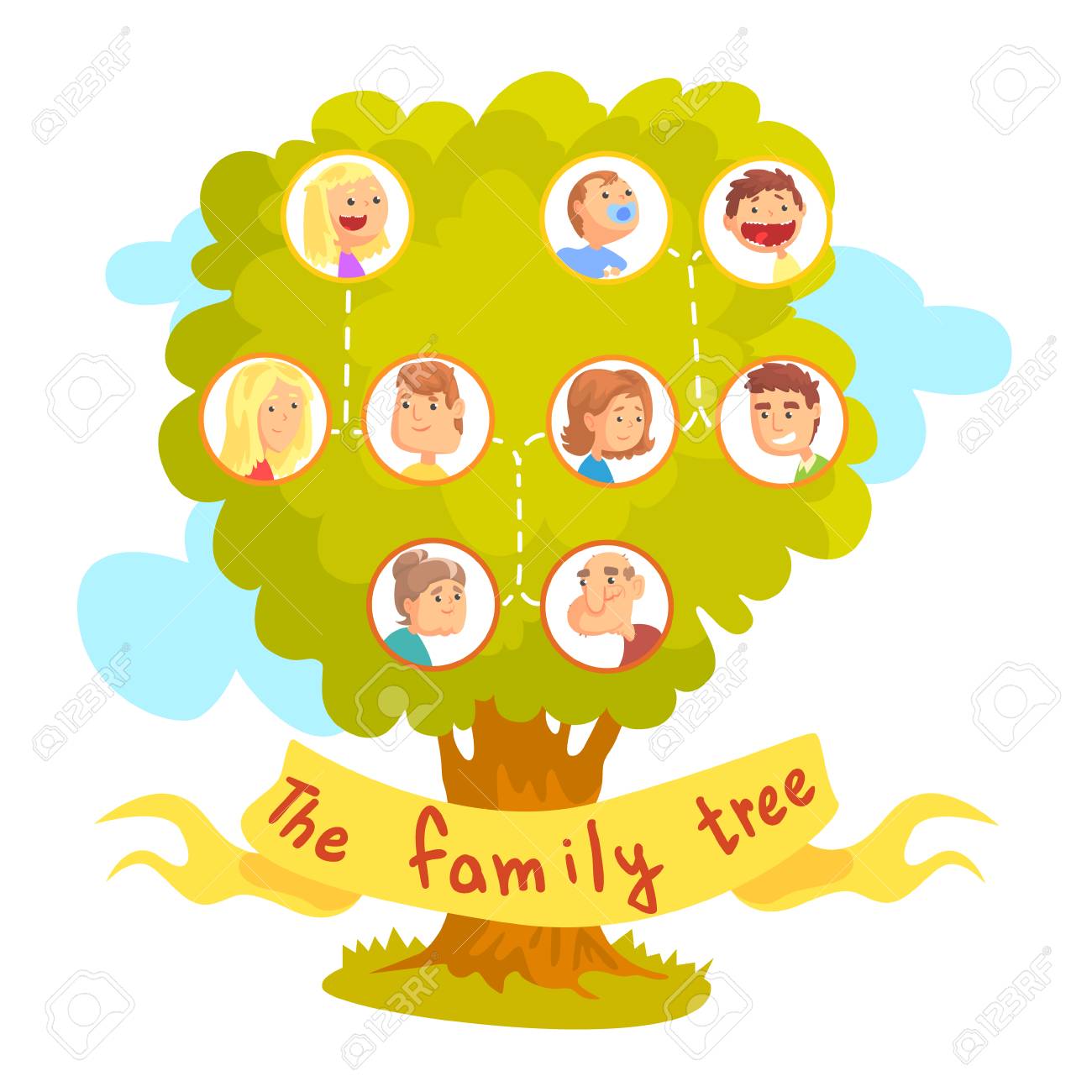 family tree with portraits of relatives genealogical tree vector family yree