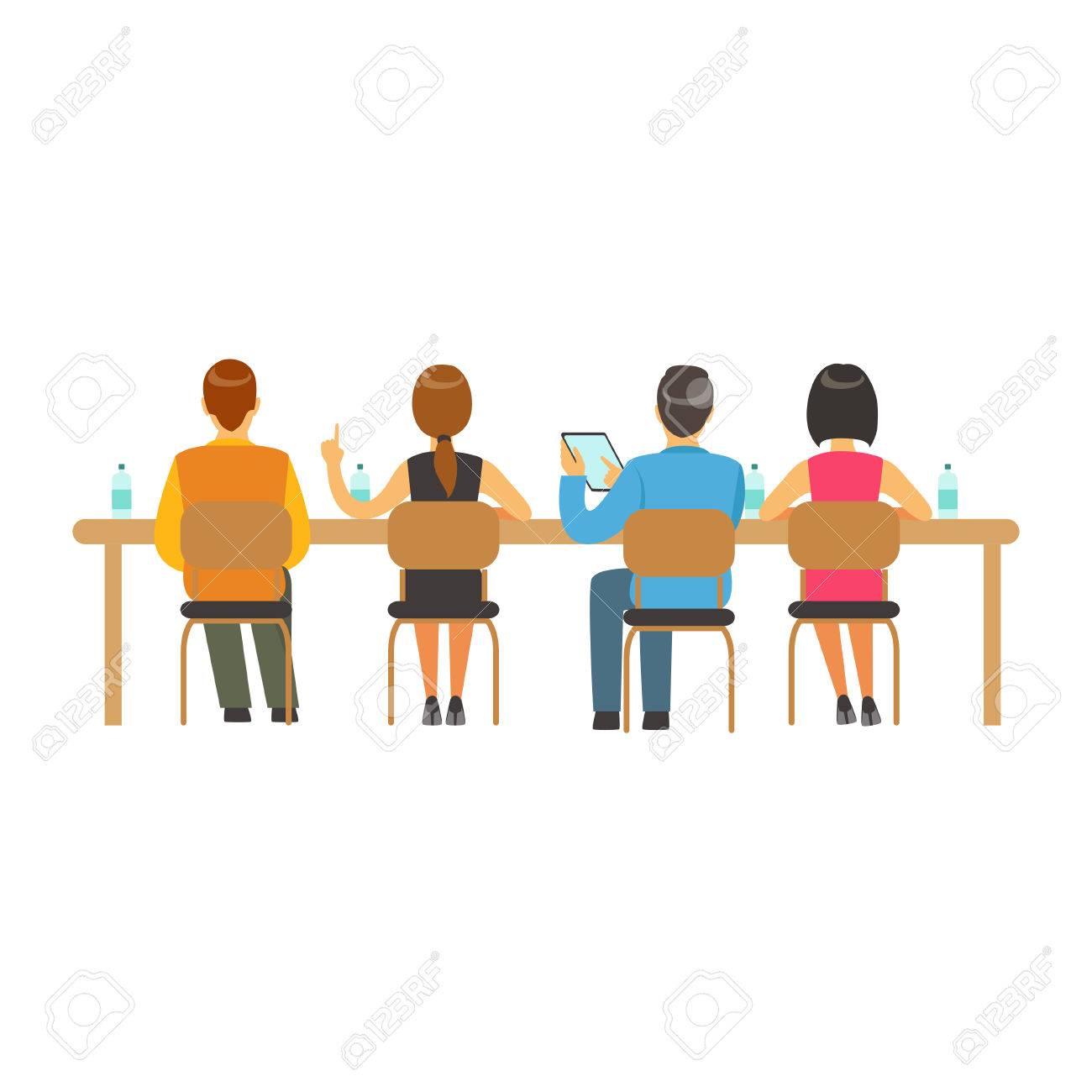 Students Sitting At Desks And Listening At College Or University Royalty Free Cliparts Vectors And Stock Illustration Image 83565359 You can use these free cliparts for your documents, web sites, art projects or presentations. students sitting at desks and listening at college or university