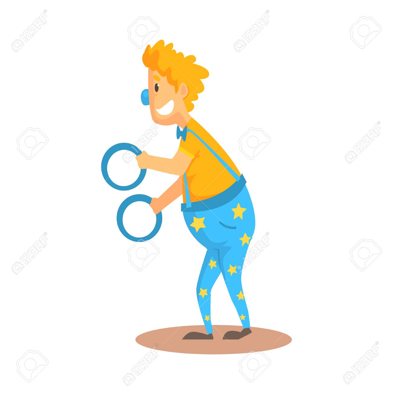 Payaso Divertido Que Hace Juegos Malabares Con Los Anillos, El Circo O El Actor Callejero Ilustración Vectorial De Dibujos Animados Detallada Ilustraciones Svg, Art Vectorizado Libre De Derechos. Image 85283597.