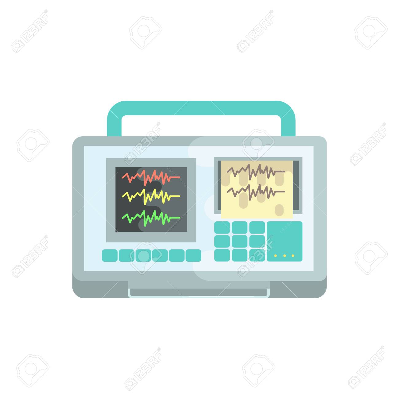 ecg machine medical equipment vector illustration ecg machine