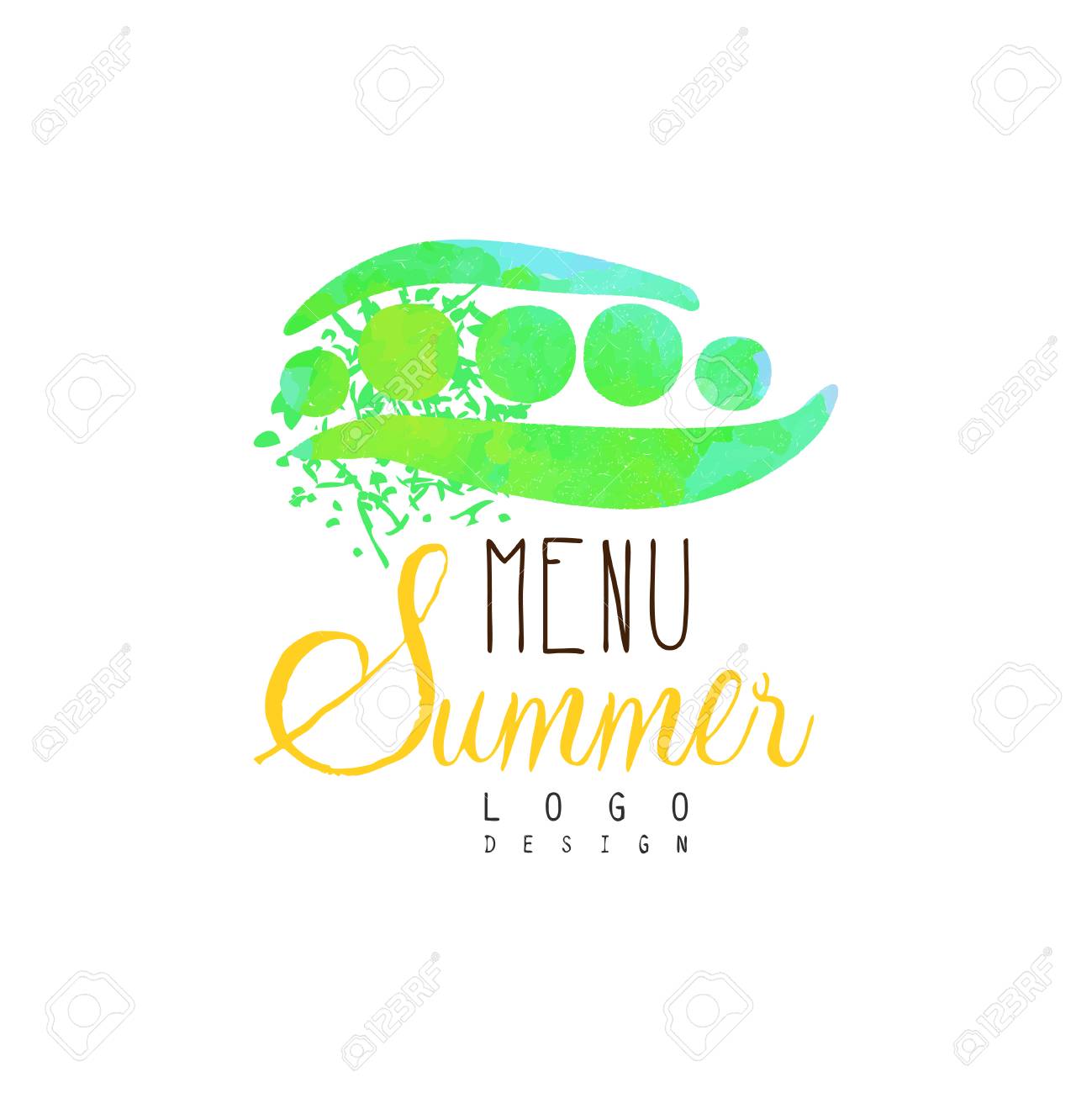 Diseno De Logotipo De Menu De Verano Etiqueta Para Restaurante Vegetariano Y Menu De Cafeteria Mercado De Frutas Productos Organicos Ilustracion Vectorial De Acuarela Ilustraciones Vectoriales Clip Art Vectorizado Libre De Derechos