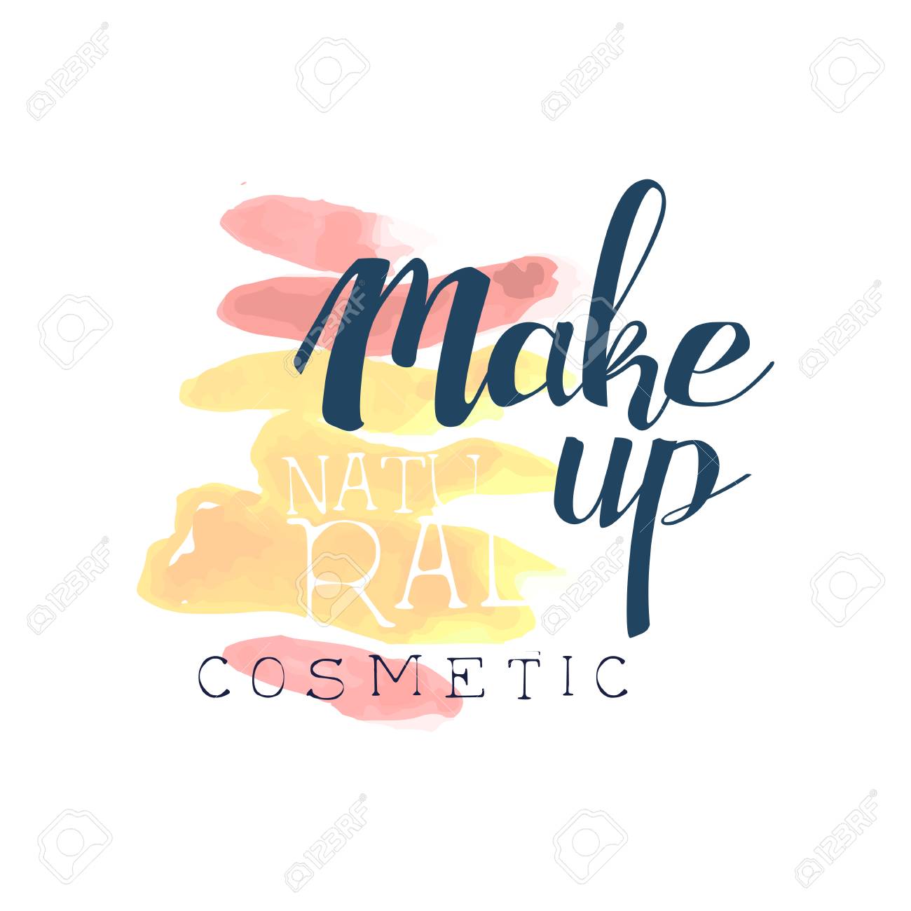 メイクアップ 自然化粧品デザイン 美容スタジオ 化粧品店 スパ センター水彩画のラベル ベクトル イラストのイラスト素材 ベクタ Image 4927