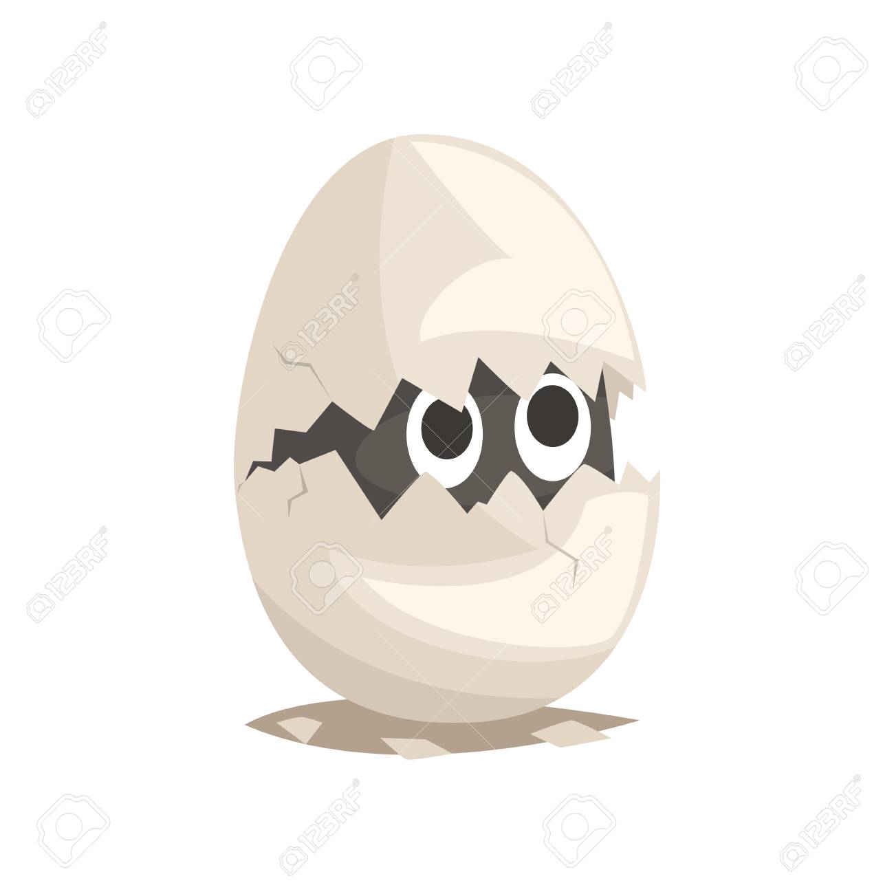 Funky Gris Nouveau Ne Dans La Coquille D Oeuf Casse Bebe Animal D Incubation D Oeufs Petite Vie De Creature Cub Anniversaire De Personnage De Dessin Anime Plat Petit Animal De Compagnie Illustration De Vecteur Mignon