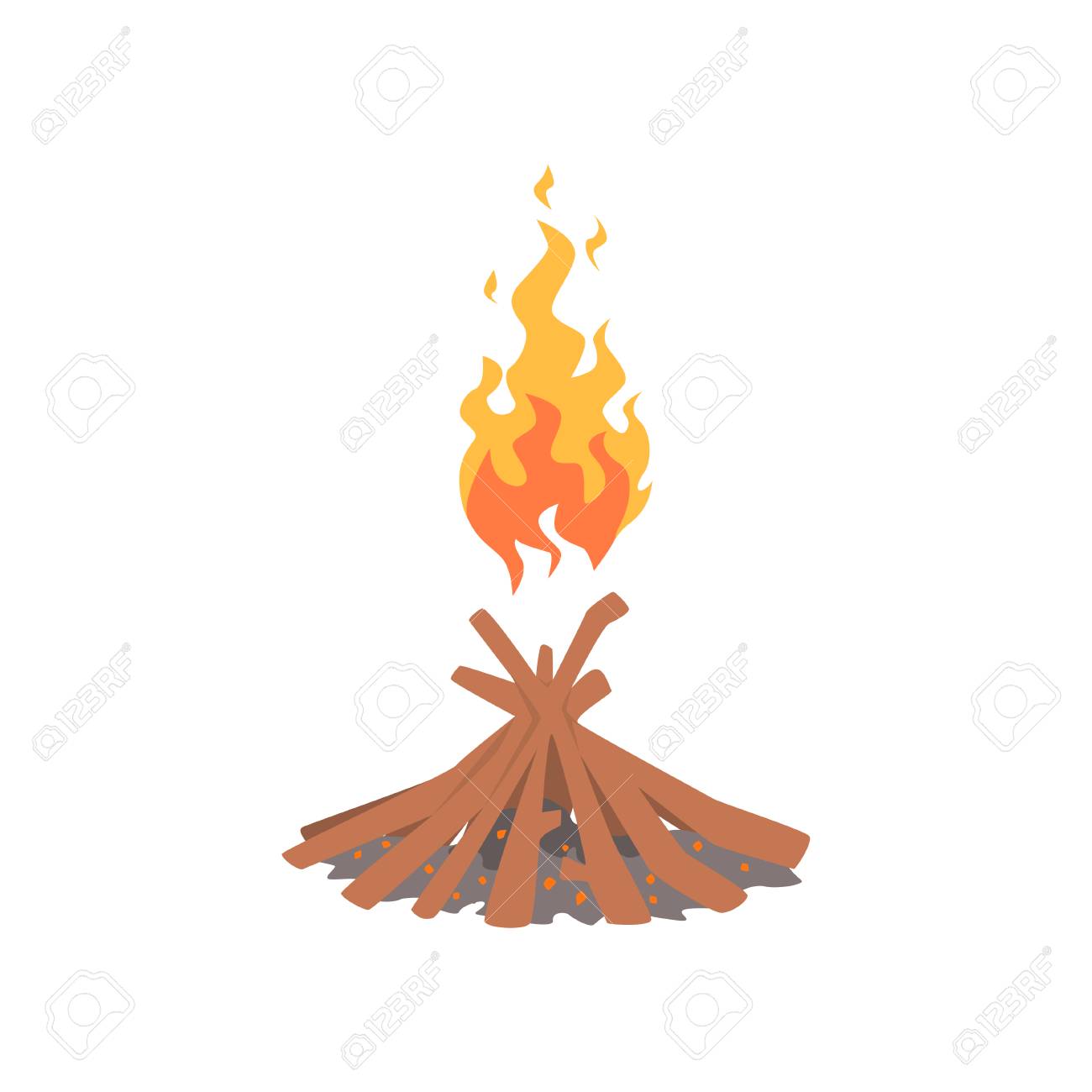木材漫画ベクトルイラストで焚き火を燃やすのイラスト素材 ベクタ Image 2476