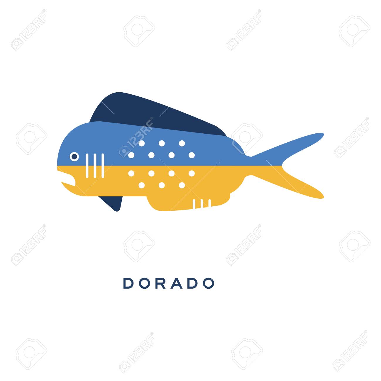 ドラド 海の魚幾何学的なフラットスタイルのデザインベクトルイラスト のイラスト素材 ベクタ Image 2478