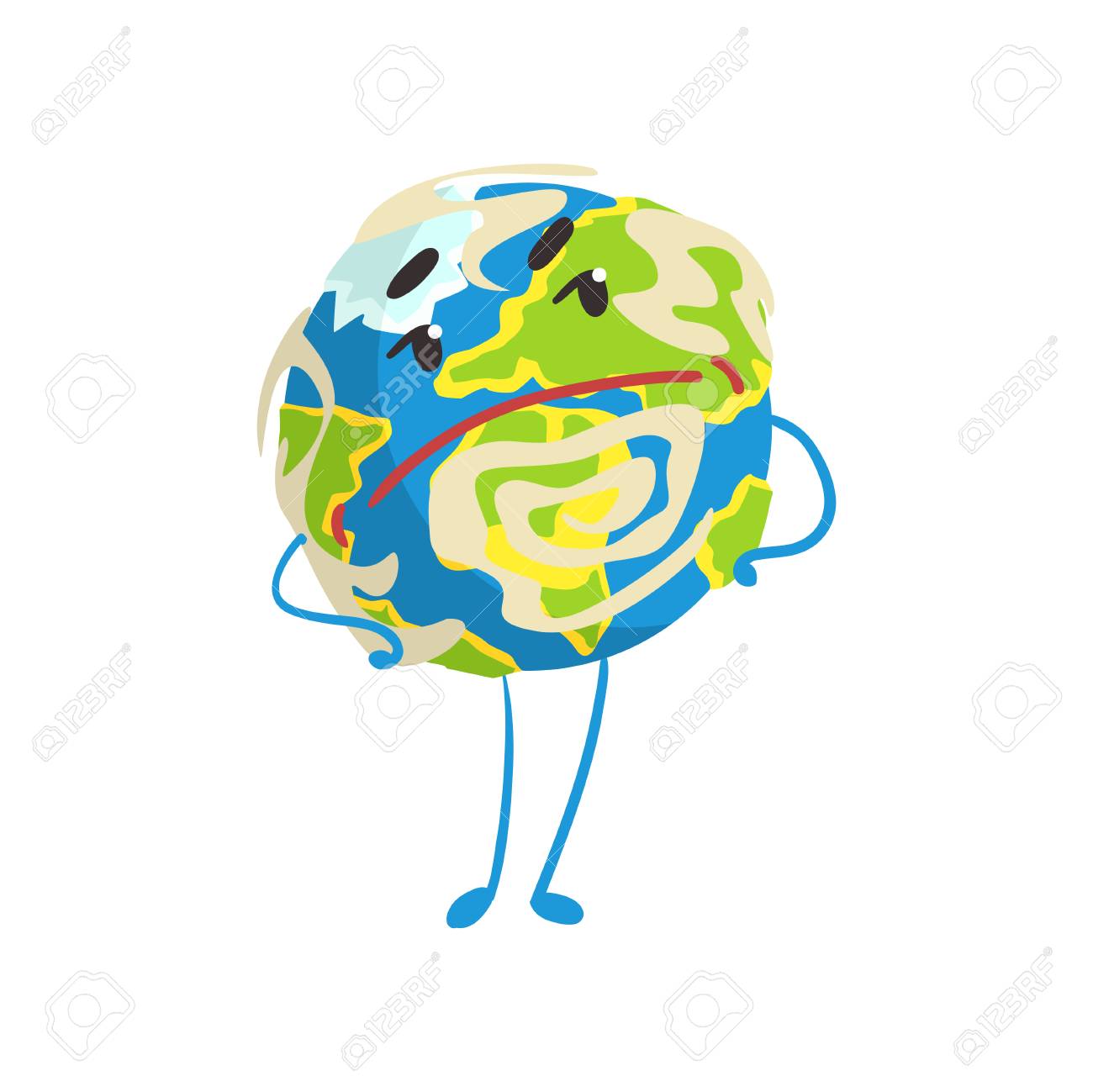 Personagem De Desenho Animado Cetico Terra Planeta Bonito Com As Maos Na Cintura Ilustracao Em Vetor Engracado Globo Emoji Ilustraciones Vectoriales Clip Art Vectorizado Libre De Derechos Image 90547094