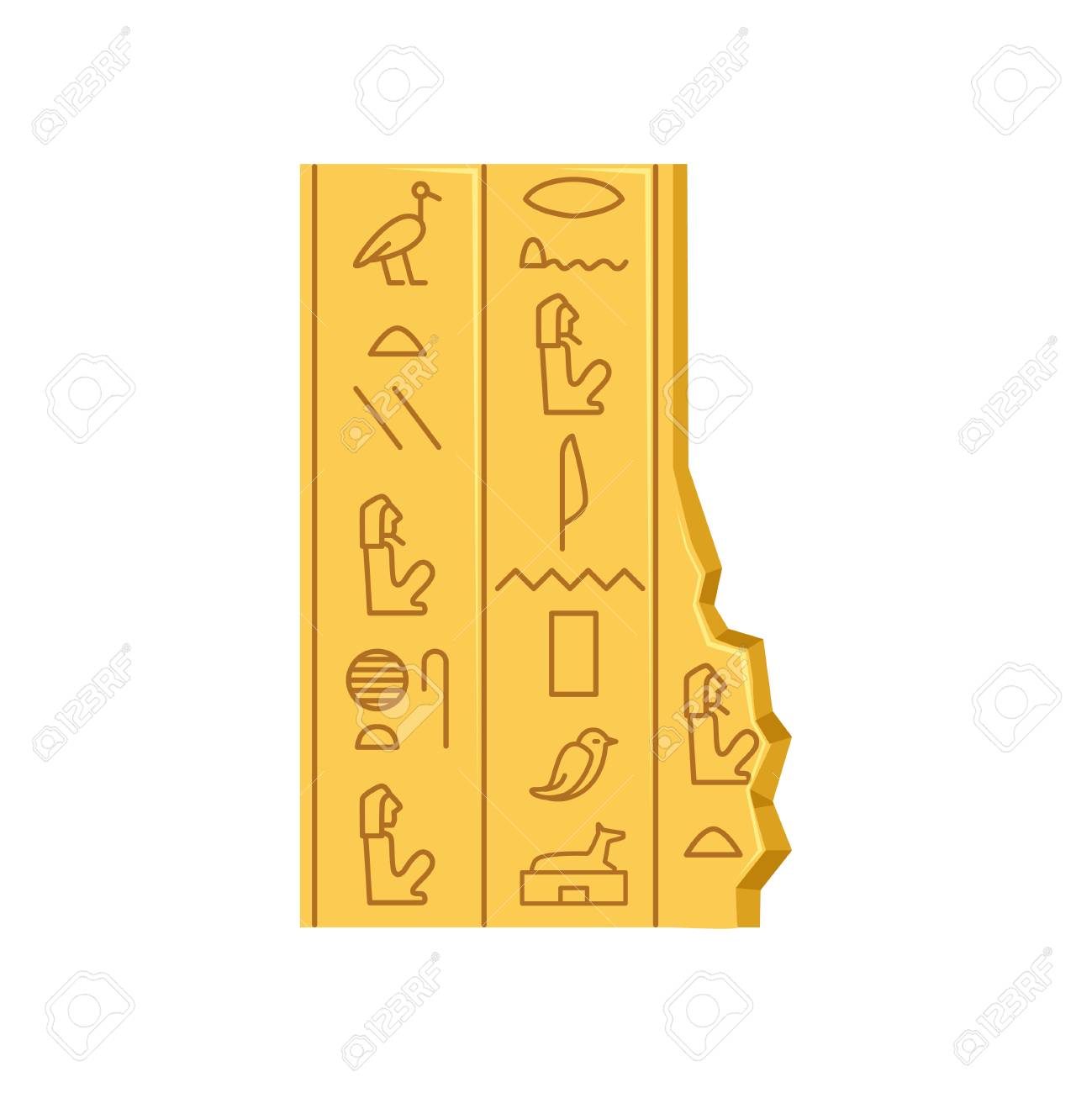 エジプト象形文字 古代パピルスイラスト のイラスト素材 ベクタ Image