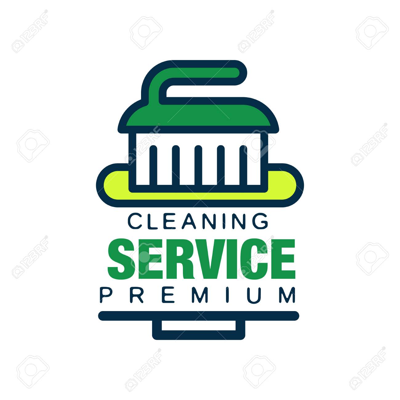Original Linear Logo Design For Cleaning Agency With Brush