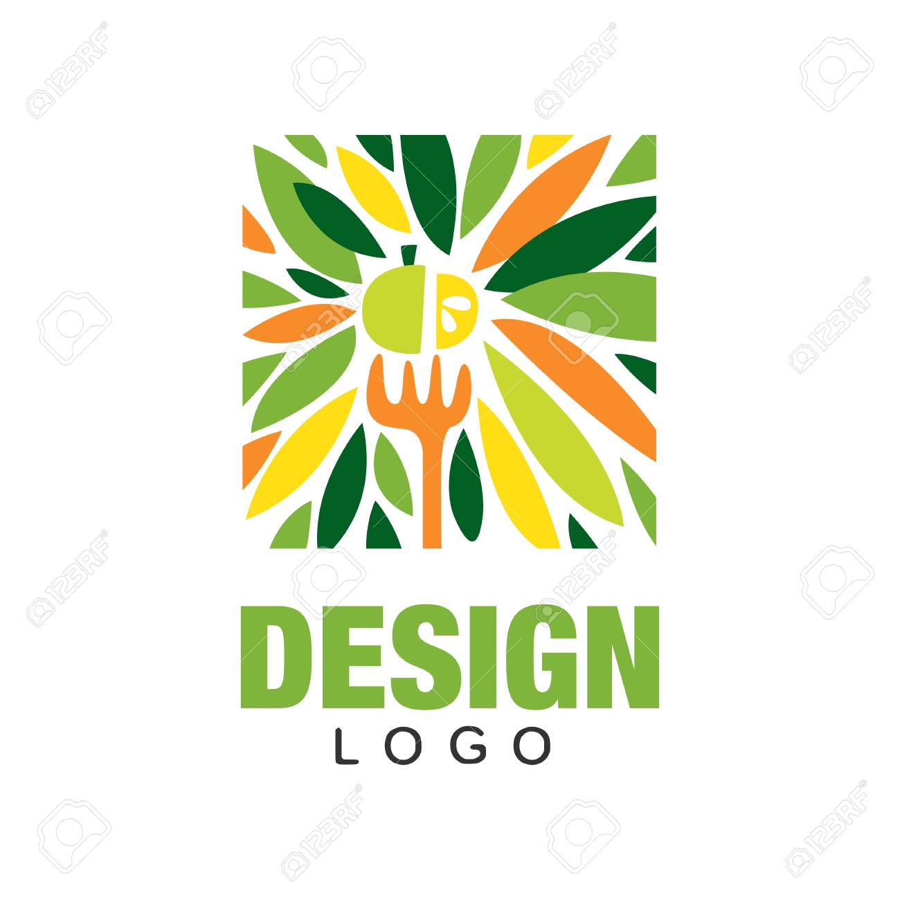 カラフルなフルーツのロゴ 健康的な食品のコンセプト 長方形の元のラベル テンプレート のイラスト素材 ベクタ Image カラフルなフルーツのロゴ 健康的な食品のコンセプト 長方形の元のラベル テンプレート のイラスト素材 ベクタ Image