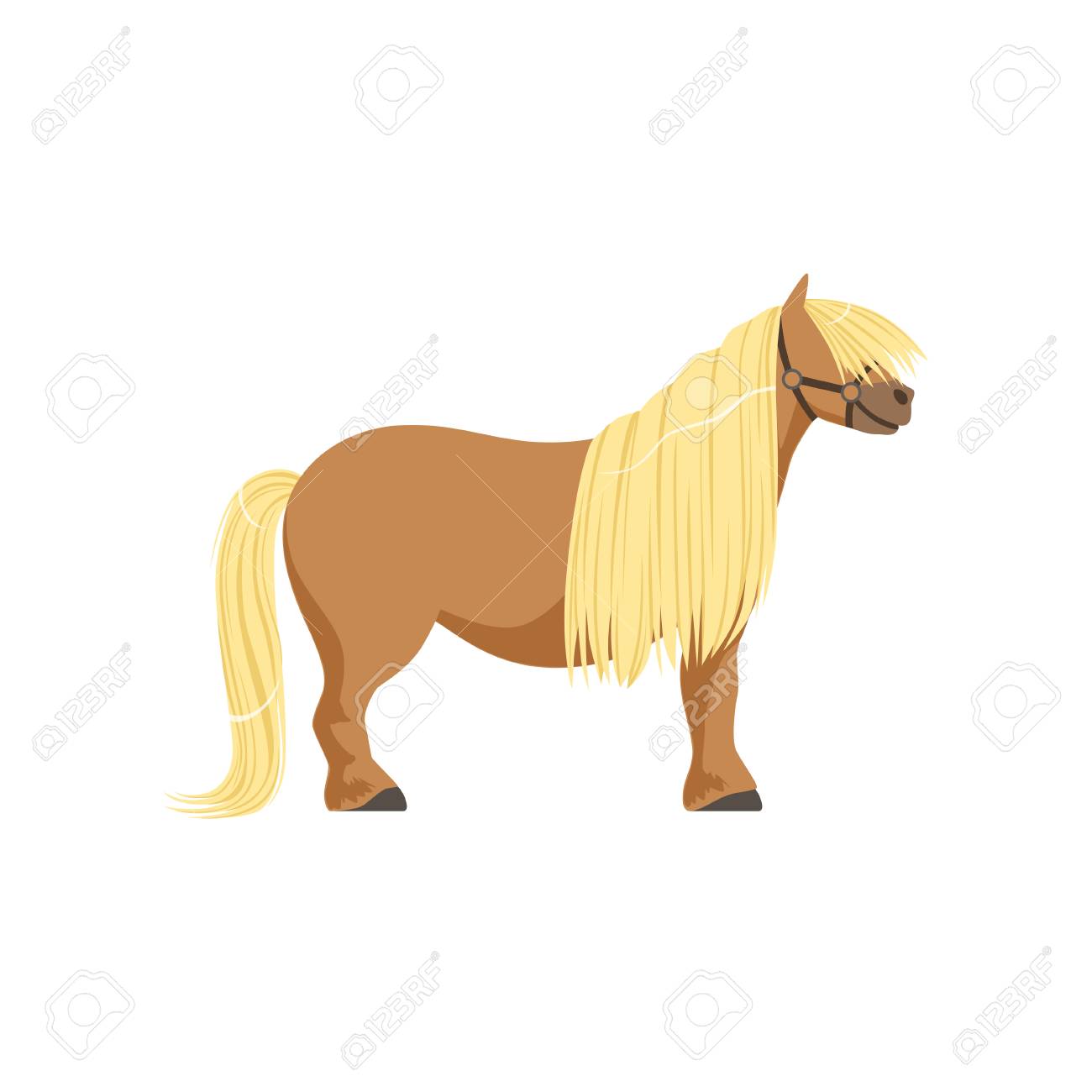 シェトランドポニー サラブレッド馬ベクトルイラストのイラスト素材 ベクタ Image