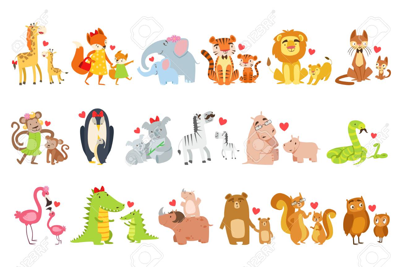 Ensemble D Illustration De Bebes Animaux Et De Leurs Mamans Clip Art Libres De Droits Vecteurs Et Illustration Image Ensemble D Illustration De Bebes Animaux Et De Leurs Mamans Clip Art Libres De Droits Vecteurs Et Illustration Image