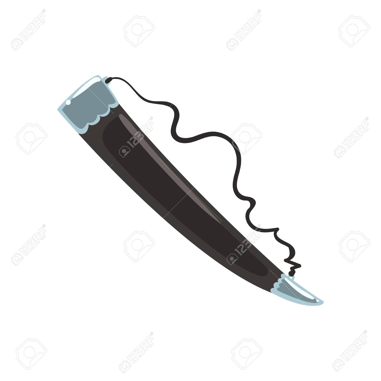 ワイン用メタリックドリンクホーンの漫画イラスト アルコール飲料のための伝統的なグルジアの容器 ジョージアへの旅行 フラット ベクトル アイコンのイラスト素材 ベクタ Image