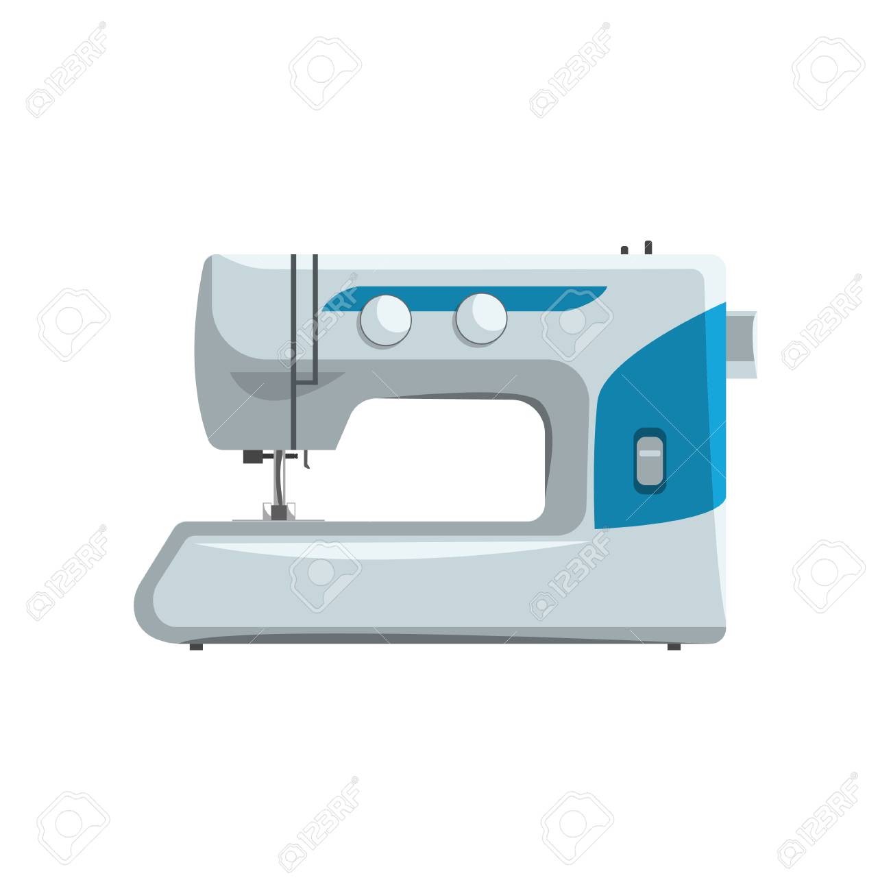 Modern sewing machine, dressmakers equipment vector Illustration isolated on a white background. - 104166054 Modern sewing machine, dressmakers equipment vector Illustration isolated on a white background. - 104166054