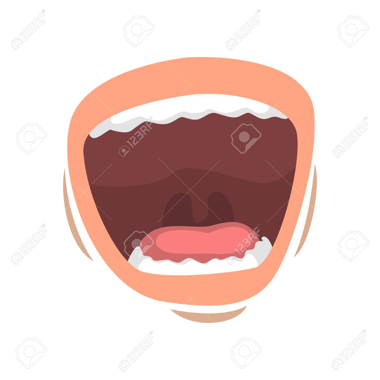 Open mouth shouting, emotional lips of young woman vector Illustration on a white background - 105676365 Open mouth shouting, emotional lips of young woman vector Illustration on a white background - 105676365
