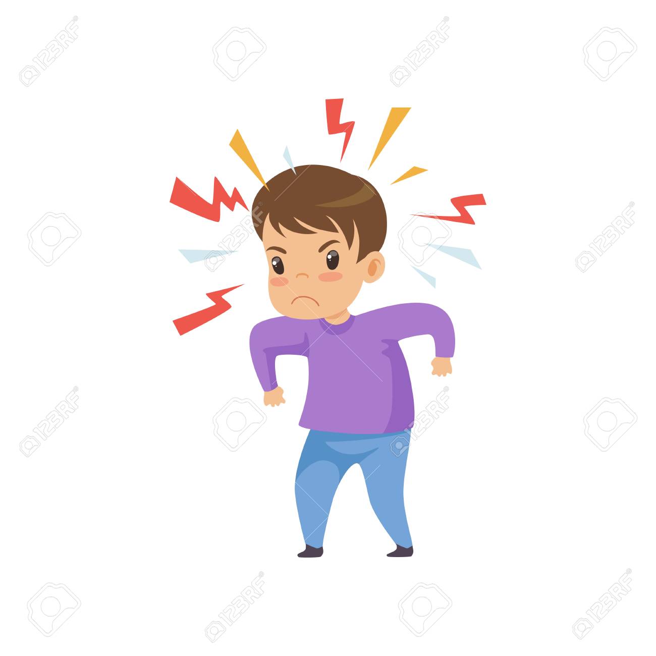 Aggressive Naughty Boy, Bad Child Behavior Vector Illustration on White Background. - 119076266 Aggressive Naughty Boy, Bad Child Behavior Vector Illustration on White Background. - 119076266
