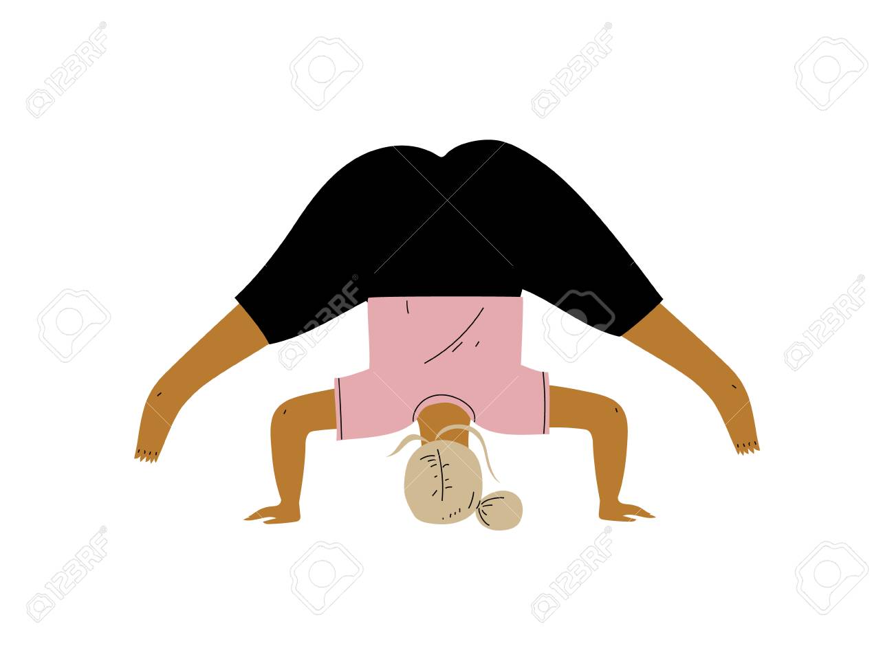 넓은 다리를 가진 통통한 여자 앞으로 벤드 포즈, 매력적인 여자 연습 요가, 흰색 바탕에 건강한 라이프 스타일 벡터 일러스트 레이 션.  로열티 무료 사진, 그림, 이미지 그리고 스톡포토그래피. Image 123603629