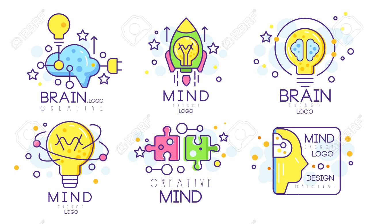 Mind Energy Original Design Templates Collection, Creative Brain Vector Illustration Isolated on White Background. - 140627383 Mind Energy Original Design Templates Collection, Creative Brain Vector Illustration Isolated on White Background. - 140627383