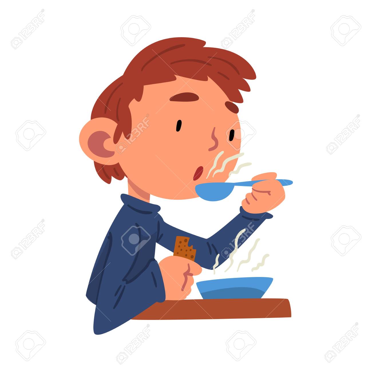 Cute Boy Having Lunch, Preschool Kid Daily Routine Activity Cartoon Vector Illustration - 144771770 Cute Boy Having Lunch, Preschool Kid Daily Routine Activity Cartoon Vector Illustration - 144771770