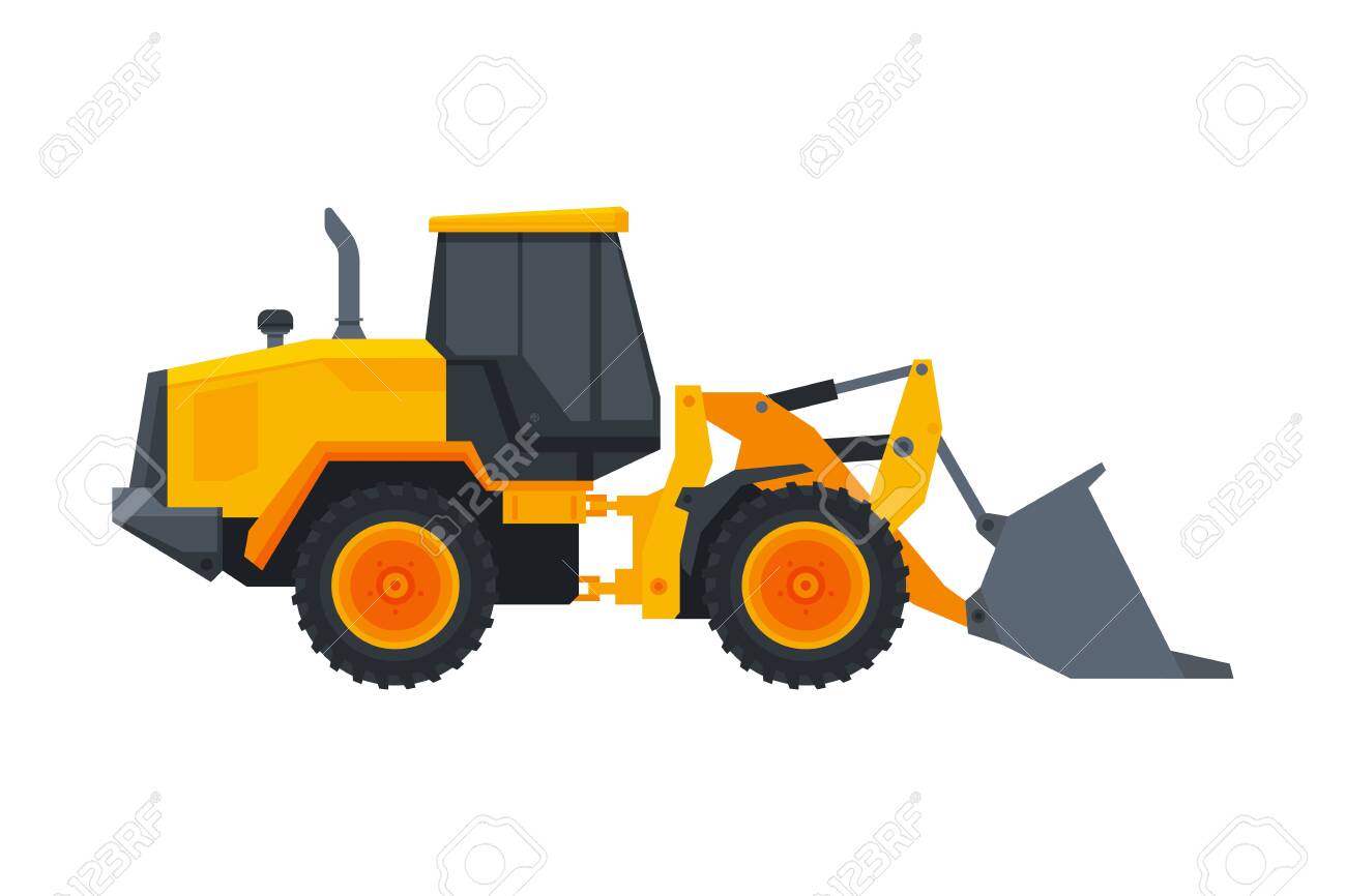 Bulldozer Construction Machinery, Heavy Special Transport, Service Vehicle, Side View Flat Vector Illustration - 145611558 Bulldozer Construction Machinery, Heavy Special Transport, Service Vehicle, Side View Flat Vector Illustration - 145611558