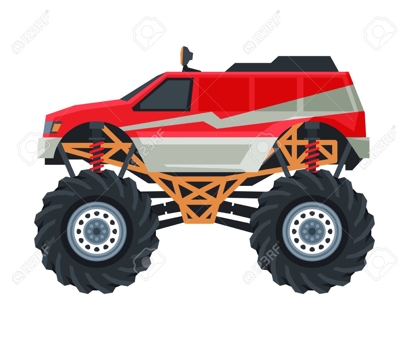 Monster Truck Vehicle Colorful Car With Big Wheels Heavy Professional Royalty Free Cliparts Vectors And Stock Illustration Image 148880144 Wheels & tires set 1/10 rc monster truck for arrma granite fazon vorteks. monster truck vehicle colorful car with big wheels heavy professional