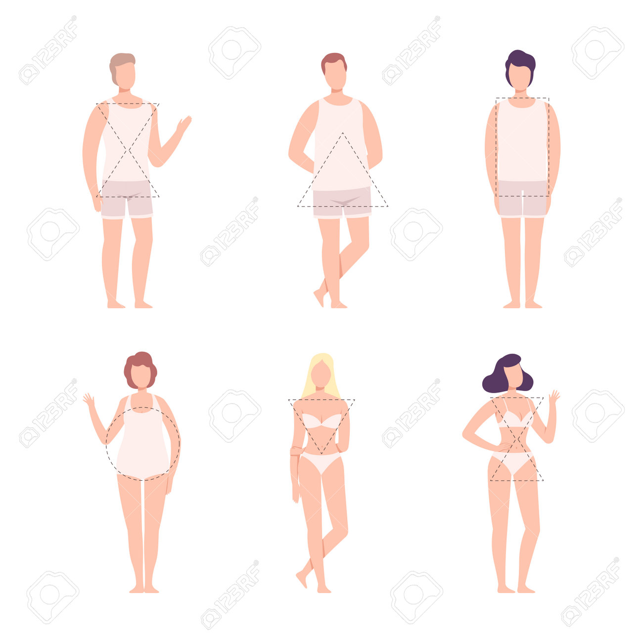 hombres con forma de cuerpo rectangular
