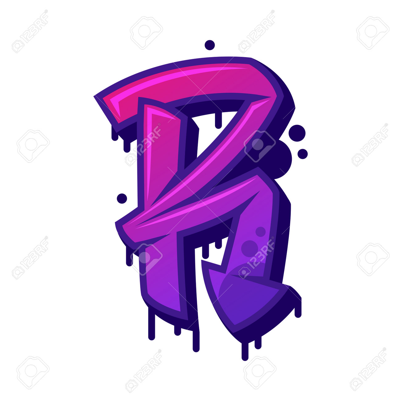 Graffiti Alphabet Purple Font And Uppercase Letter R Vector Illustration  Royalty Free SVG, Cliparts, Vectors, and Stock Illustration. Image  210278504., image size:1300x1300