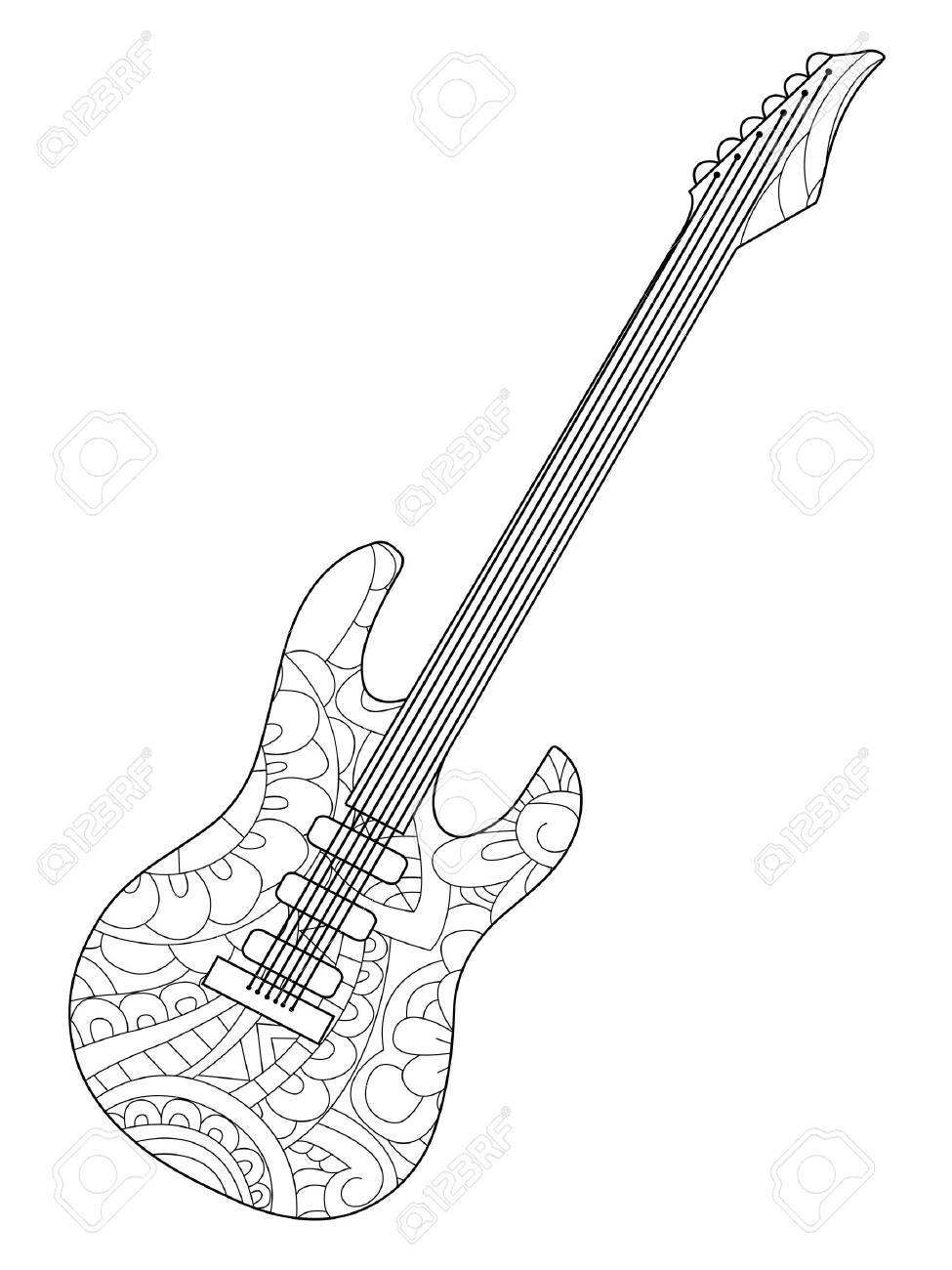 Instrumento Musical Guitarra Electrica Vector De Libro Para