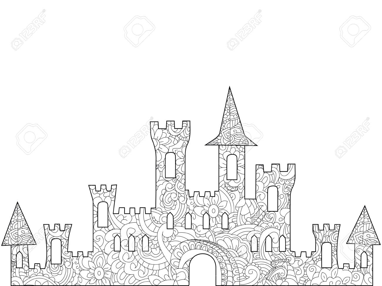 Old Castle Coloring Book For Adults Royalty Free Cliparts Vectors And Stock Illustration Image 75378034 123rf