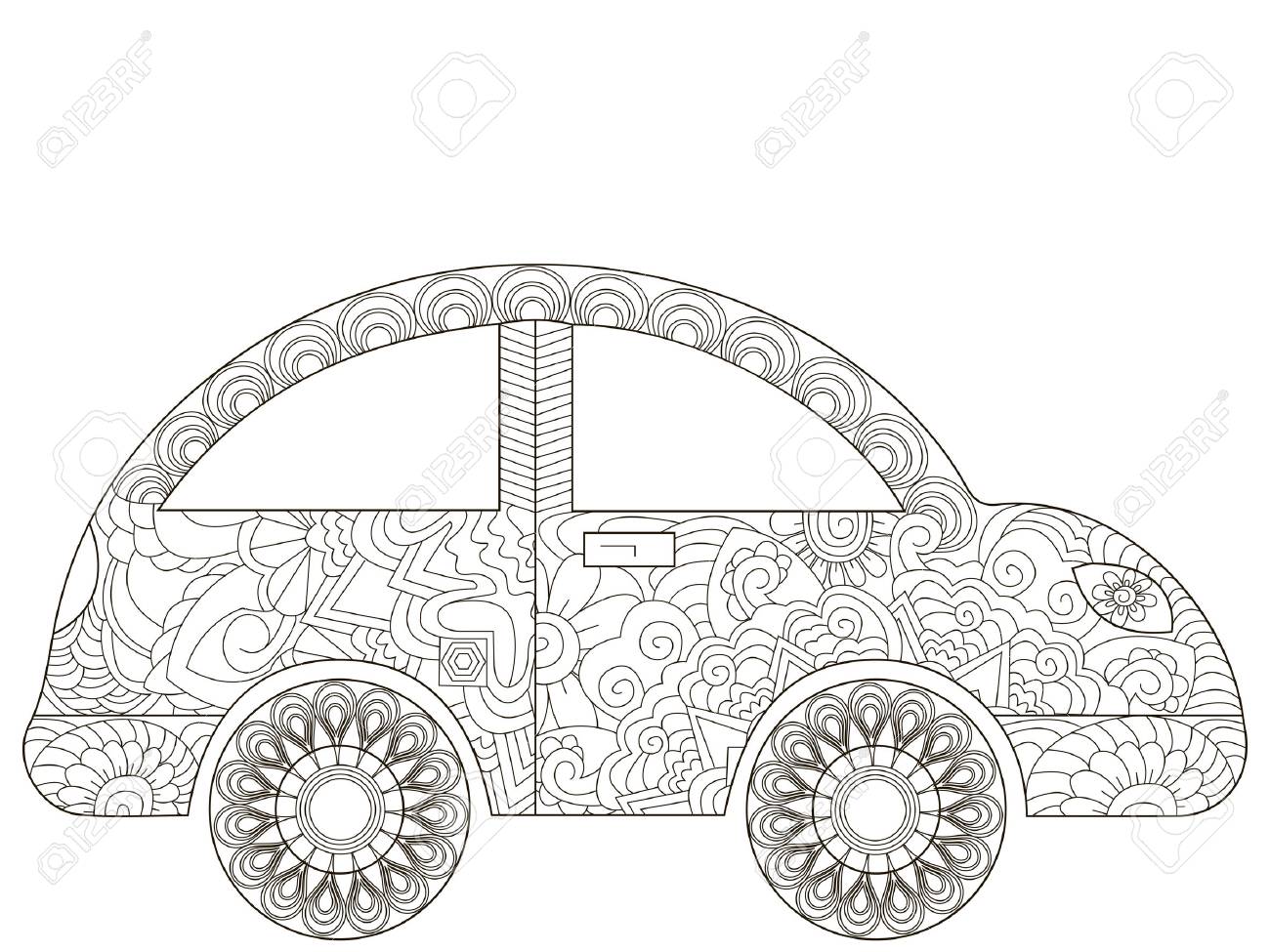 Baby Toy Car Coloring Book Vector For Adults Royalty Free Cliparts Vectors And Stock Illustration Image 77455146
