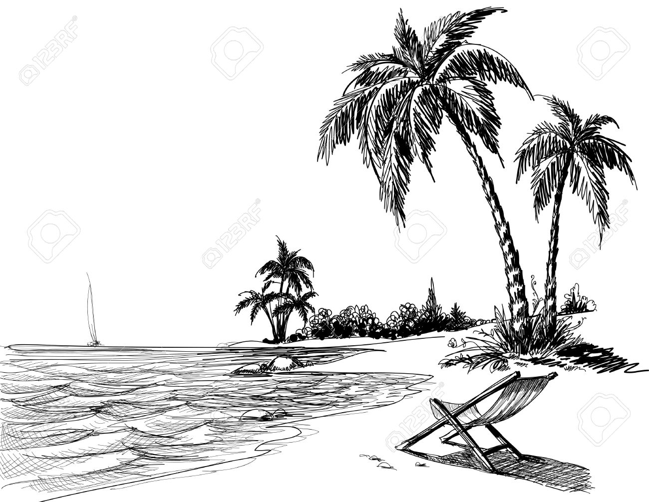 Resultado de imagen para beach drawing