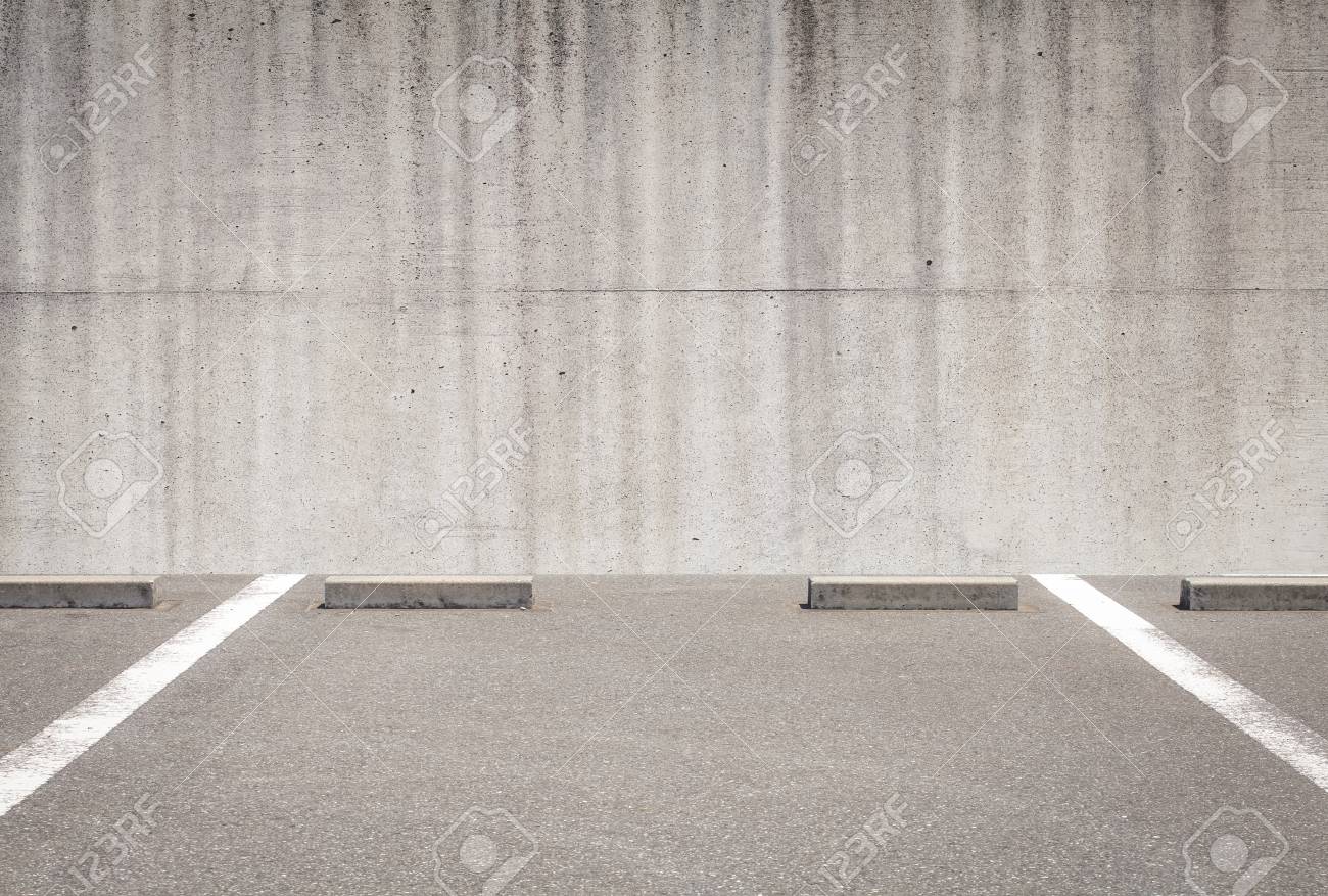 Outdoor empty space car parking and concrete wall - 51995759 Outdoor empty space car parking and concrete wall - 51995759