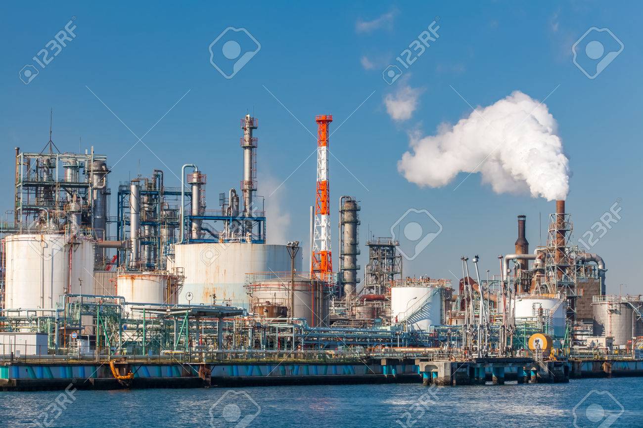 Industrial view at oil refinery plant form industry zone - 56300055 Industrial view at oil refinery plant form industry zone - 56300055
