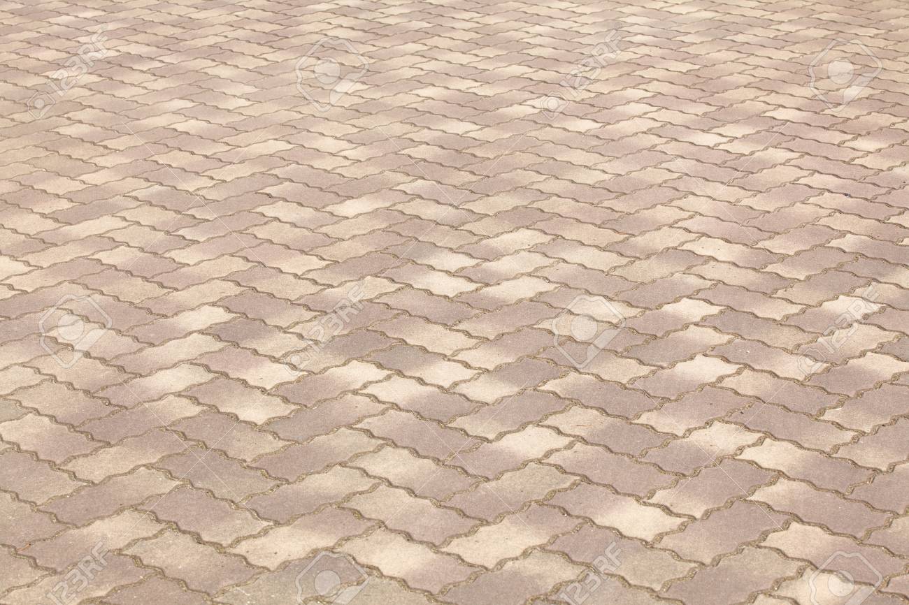 Outdoor Stone Block Tile Floor Background And Texture Pattern