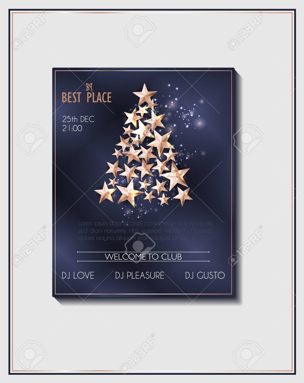 christmas poster or flyer template with christmas tree of cutout christmas tree flyer