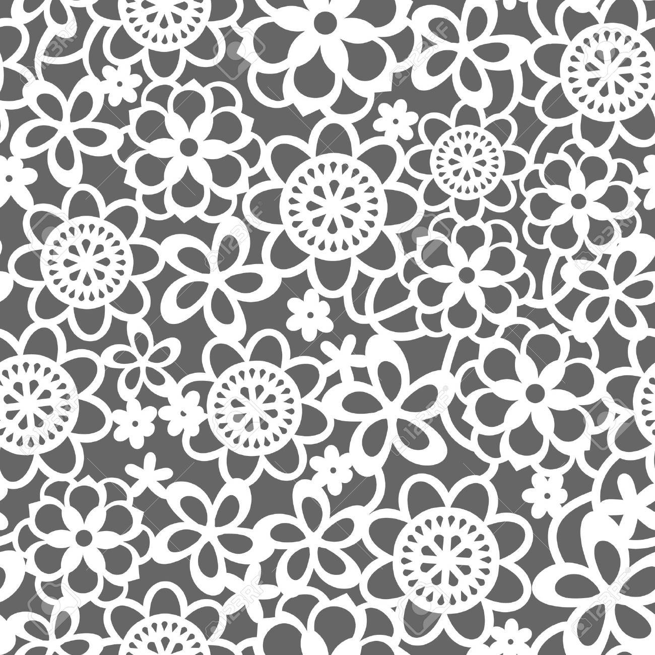 花のレース パターンのシームレスな背景のベクトル イラスト のイラスト素材 ベクタ Image