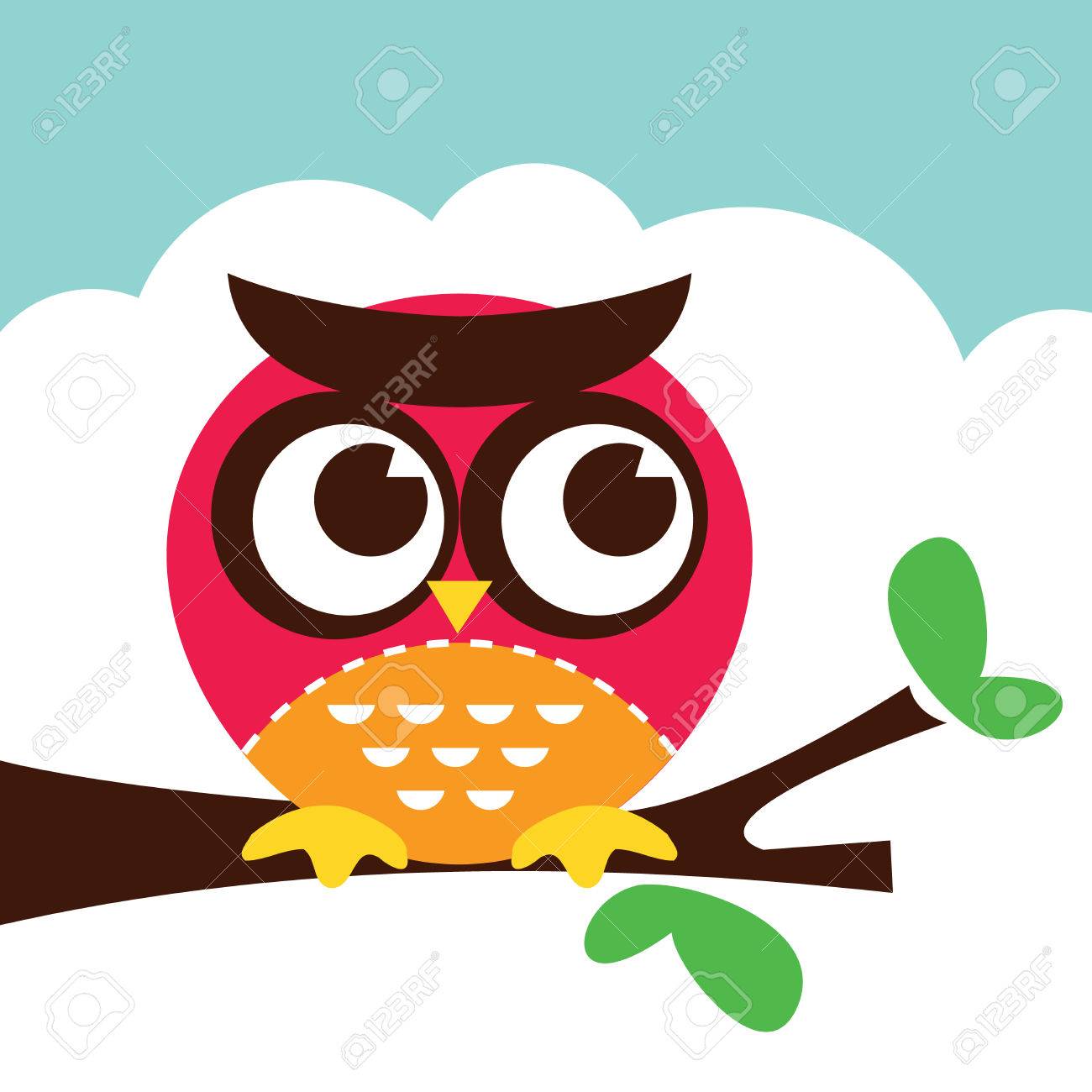 Cute Simple Owl Cartoon