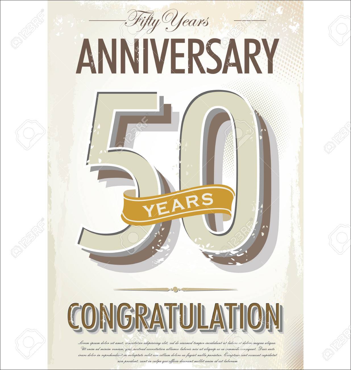 Vettoriale 50 Anni Anniversario Sfondo Retro Image
